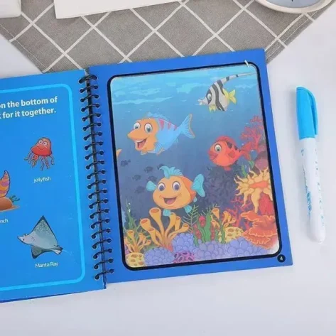 Magic Water Book Painting Drawing Coloring Board Book Doodle & Magic Water Pen.